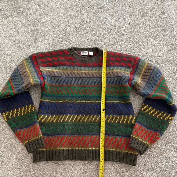 Esprit Vintage Eclectic Retro Crewneck 100% Wool Sweater - Picture 6 of 8